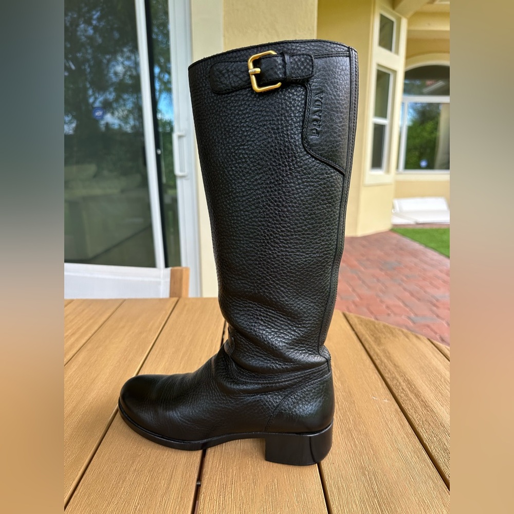 LIKE NEW Authentic Prada Leather Riding Boots